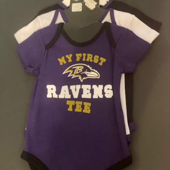 Baltimore Ravens 3pc Onesie set - Picture 1 of 2